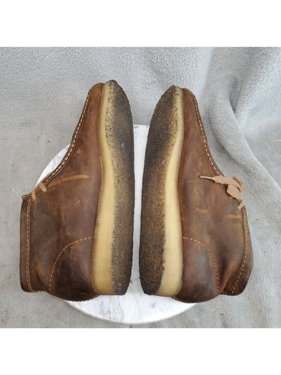 Clarks Shoes Mens SIze 10 Wallabee Brown Leather Chukka Boots *Read* main image 5